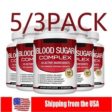 5/3bottles Blood Sugar Complex w/ Cinnamon, Chromium  Mulberry 60 Capsules