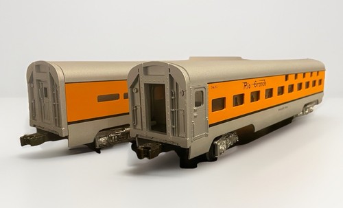 NOS MTH MT-6102 O Scale D&RGW 60' Aluminum Sleeper/Diner 2-Car Set Rio Grande - Picture 7 of 11