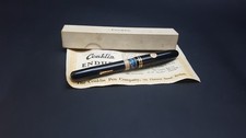 New Never Used 1920s Conklin Endura Black Ebonite Lever Fill Fountain Pen w Box