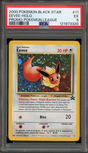 Pokemon Eevee Pokemon League Black Star Holo Promo #11 PSA 5