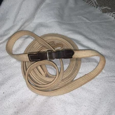 Cotton Web & Leather Draw Reins ENGLAND 1”Wide Girth Loop Style Polo Or training