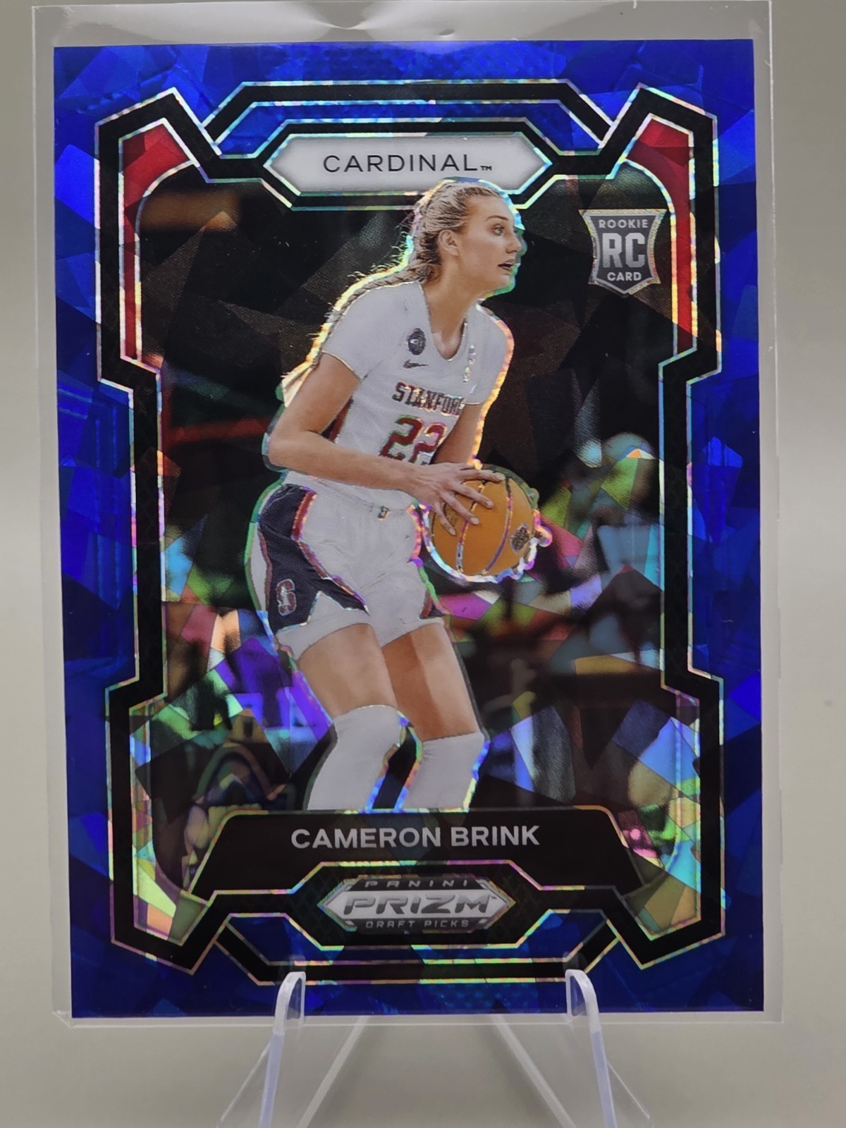 2024 Panini Prizm Draft Picks Blue Cracked Ice Prizm /99 Cameron Brink RC #89