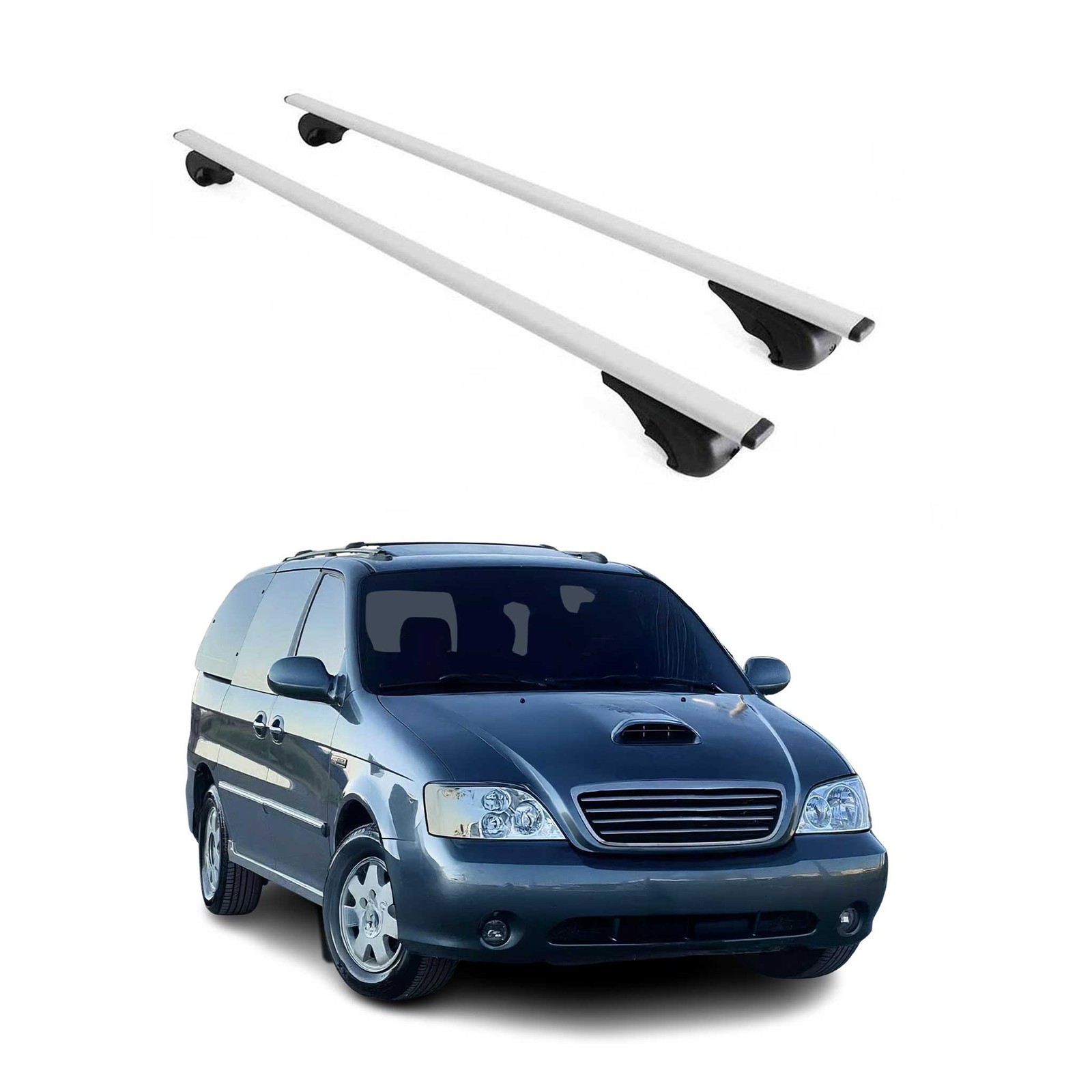 Barres de toit transversales Kia Carnival 1998-2005 pour résoudre le manque de coffre