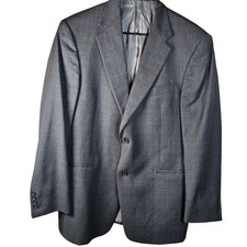 Hart Schaffner Marx Blazer Mens 41R Gray Check Wool Sport Coat Jacket Designer