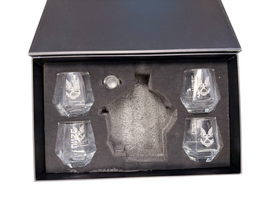 Halo Infinite Master 4-Piece Whiskey Set Glasses MISSING DECANTER