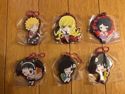Monogatari Series Rubber Mascot Set 6pcs Unopened Hitagi Senjougahara