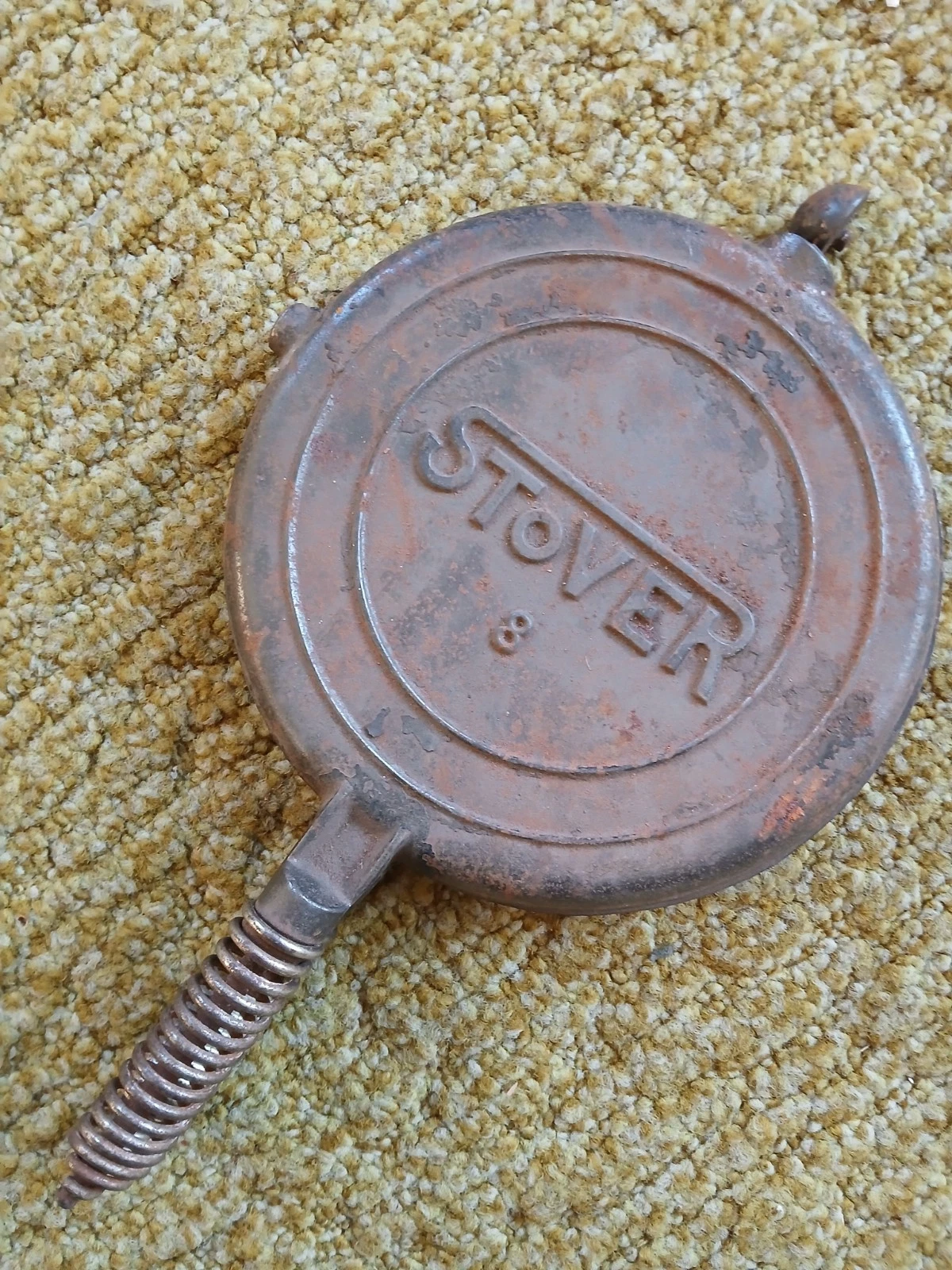 Broken Stover 8 Waffle Iron Pieces
