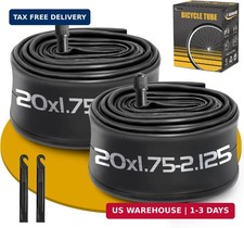 2 Pack 20 Inch Bike Tube 20x1.75/2.125 Schrader Valve, Bicycle Tube with 2 Tire
