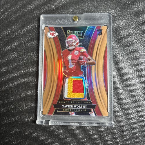 2024 Panini Select  Draft Selections Mem Xavier Worthy #DSM-XWY Red Prizm /49