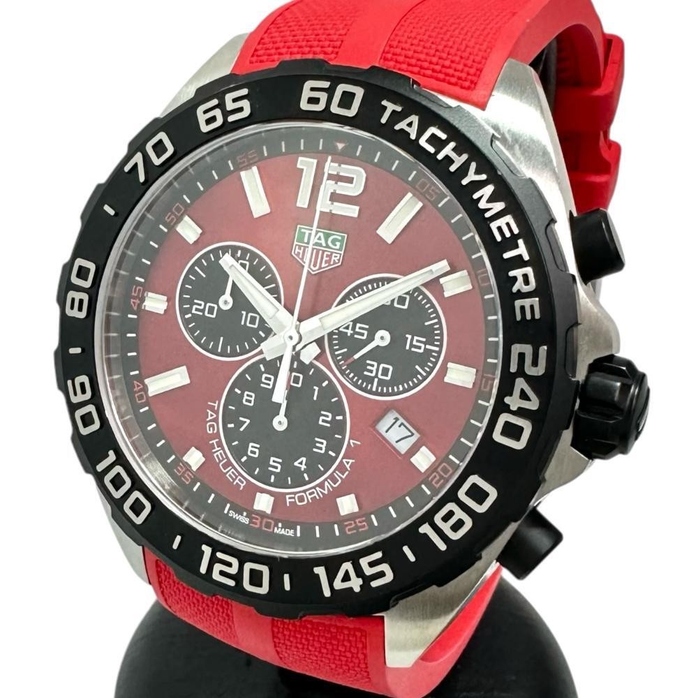 TAG Heuer CAZ101AN Formula 1 Chrono Stainless Steel Rubber Quartz Red Black Watch