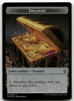 Treasure // Rabbit Double-Sided Token #17 // 4 (Foil) NM Baldur's Gate Magic MTG