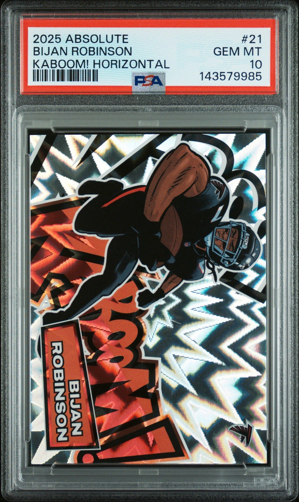 2025 Panini Absolute Bijan Robinson Kaboom Horizontal PSA 10 SSP Falcons Pop 22