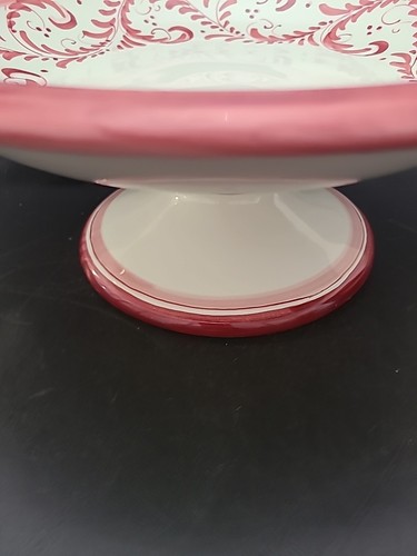 Rampini Italy Hand Painted 11.5" Ceramic Cake Stand Pedestal Plate Radda Tuscan - Picture 4 of 5
