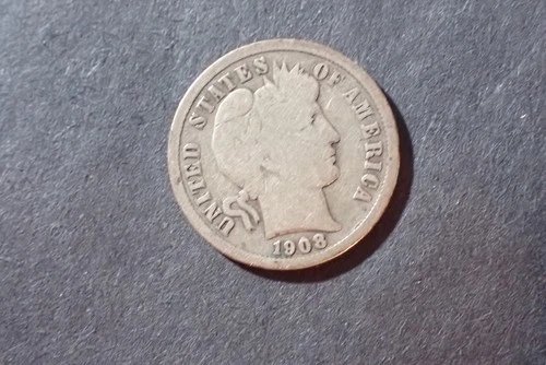 A Lot of one  silver Barber dimes dated  1908-D Good Cond set RGR 462