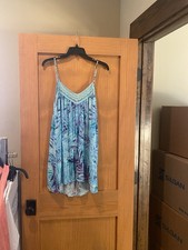 Salt Life Women’s Shades Of Blue Abstract Tropical Dress/Coverup NWT Size S