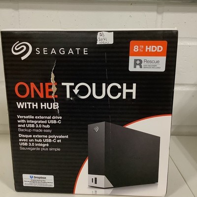 Seagate One Touch with Hub 8TB Desktop External HDD USB-C/USB 3.0 Black