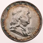 Toned 1955 Franklin Silver Half Dollar (B4067)