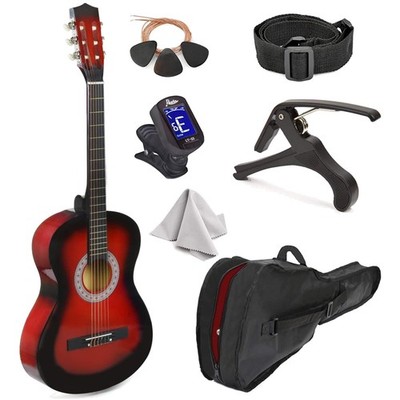 Beginner Classical Guitar Set with Case - Redburst