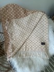 Louis Vuitton Game On Wrap Shawl Scarf Silk Wool Neutral Monogram Logo — photo 3