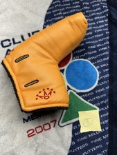 Scotty Cameron Studio Design Yellow Leather 2001 Head cover RARE great cond 