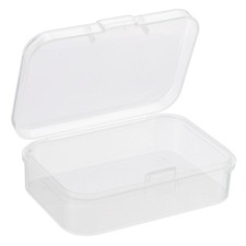 4pcs Clear Storage Container w Hinged Lid 65x45x20mm Plastic Rectangular Box