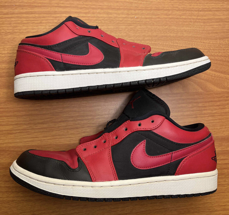 Nike Air Jordan 1 Retro Low Bred Black Red 2014 Size 9 Nike Air Jordan 1 Retro Low Bred Black Red 2014 Size 9