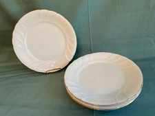 Mikasa Wedding Band Gold Dinner Plate set of 4, 10 5/8" white gold rim, vintage