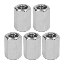 Pack of 5 M12 x 1.75-Pitch 30mm Length Metric Hex Coupling Nut 304 Stainless ...