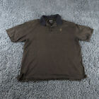 Ashworth Shirt Mens Extra Large Brown Geometric Mercerized Cotton Golf Polo
