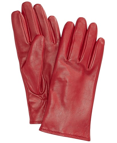 Coach Leather & Cashmere Gloves Women's Size 7.5 Red Buckle Soft 5
