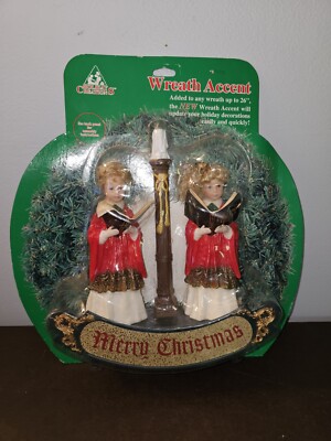 Vtg 1997 Holiday Creations Wreath Accent Carolers Children's Choir Christmas New