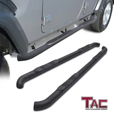 For 2018-2025 Jeep Wrangler JL 4 Door 3" Texture Side Step Rails Running Boards