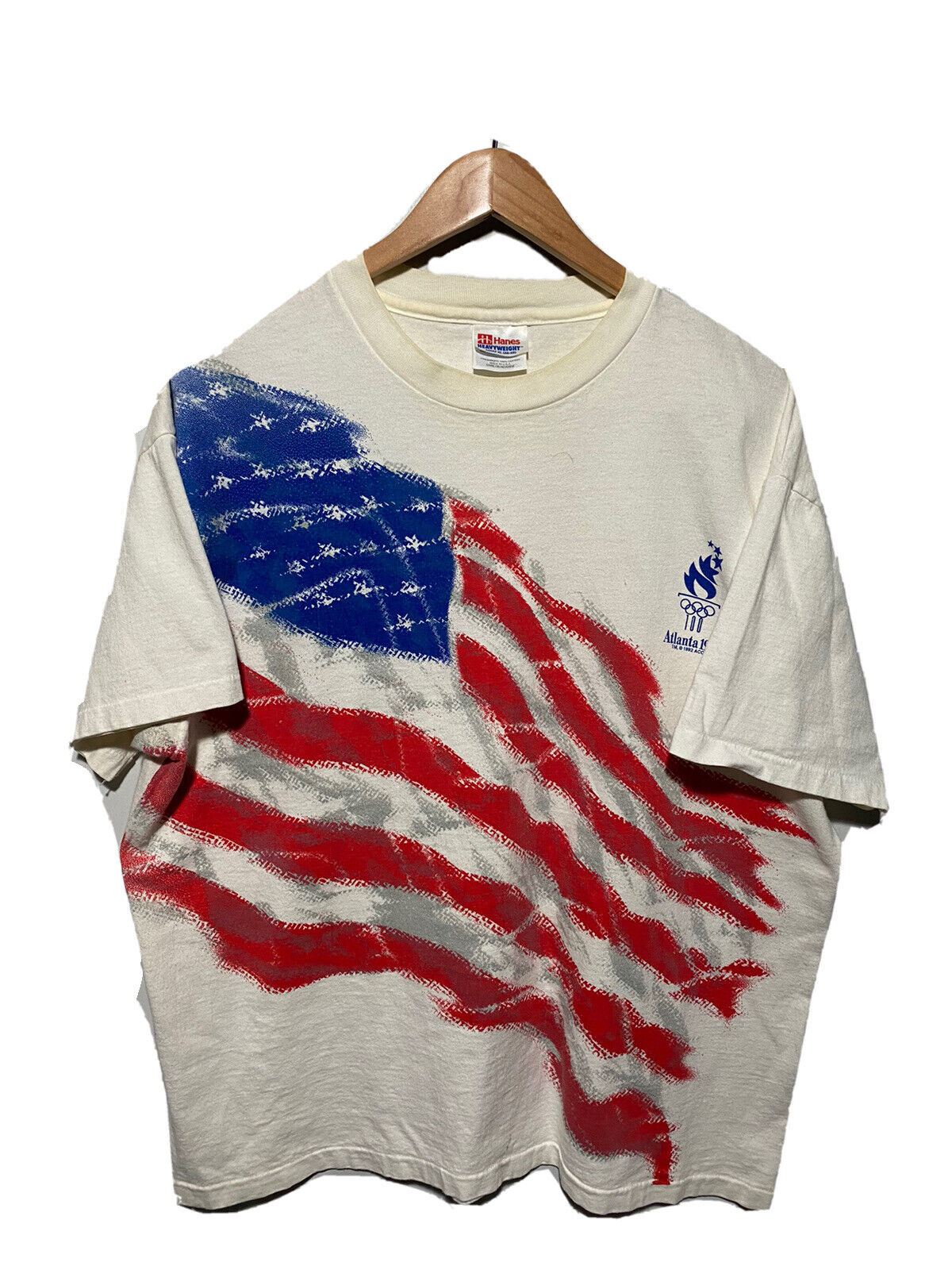 Vintage Atlanta Olympics T Shirt 1996 Flag Graphi… - image 1