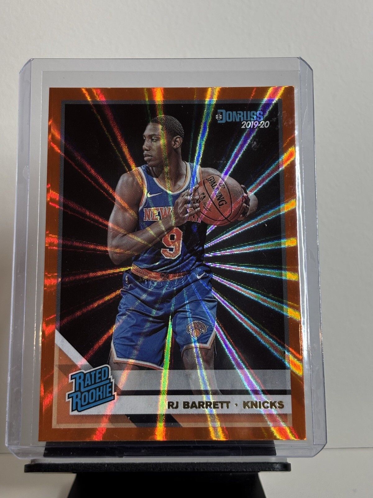 2019 RJ Barrett Donruss Rated Rookie Holo Orange Laser #203 (RC) - Raptors