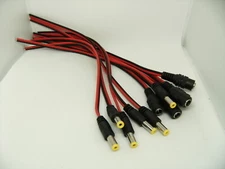 12V DC Power Cable Terminal 5.5 x 2.1mm 5 Male + 5 Female Plug Set Kit Pack Lot