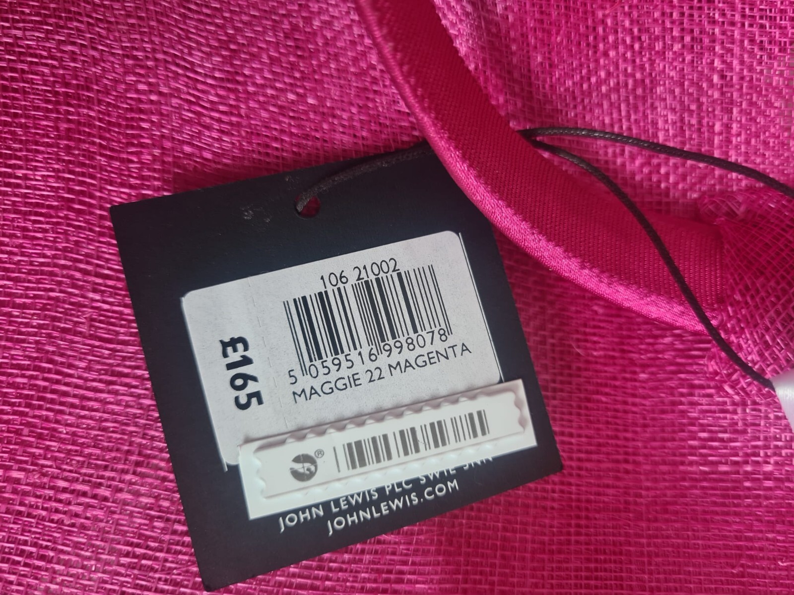 John Lewis Fascinator Magent Wide Brim Trim Hat Headband BNWT RRP£165