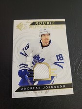 2018-19 SP Rookie Authentics Jersey Card ANDREAS JOHNSSON #118 Rookie Card RC. rookie card picture