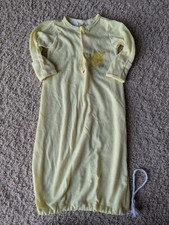 Vintage Care Bears Baby Pajamas PJ's Layette Gown 1980s Funshine Bear USA EUC