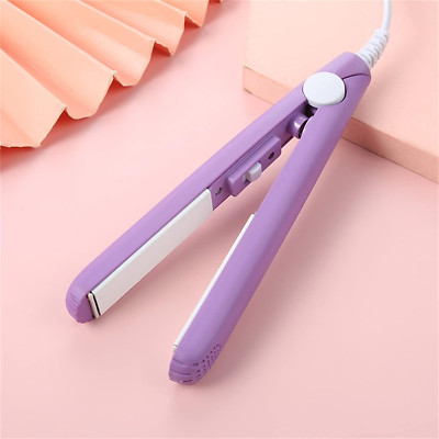Mini Curling Iron Barrel Ceramic Hair Curler Straightener 2 & 1 Short Fine Hair