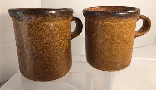 McCoy Mesa Brown Coffee Mugs 1412 USA Lot Of 2