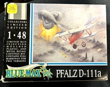 Blue Max Limited Ed WWI German Pfalz D-111a 1/48 Scale Model Kit - Sealed Parts