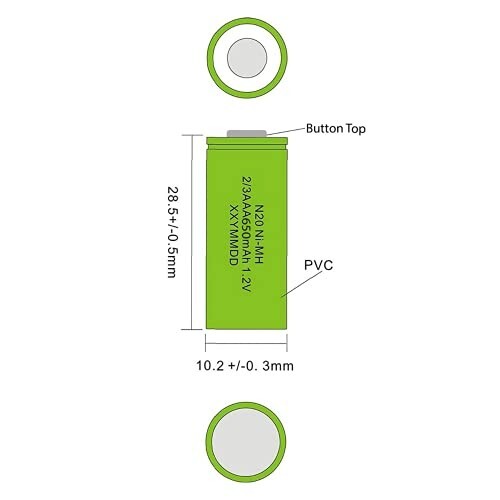 Solar 2/3AA Akkus für Solarleuchten - 300mAh 1,2V - Bild 4 von 4