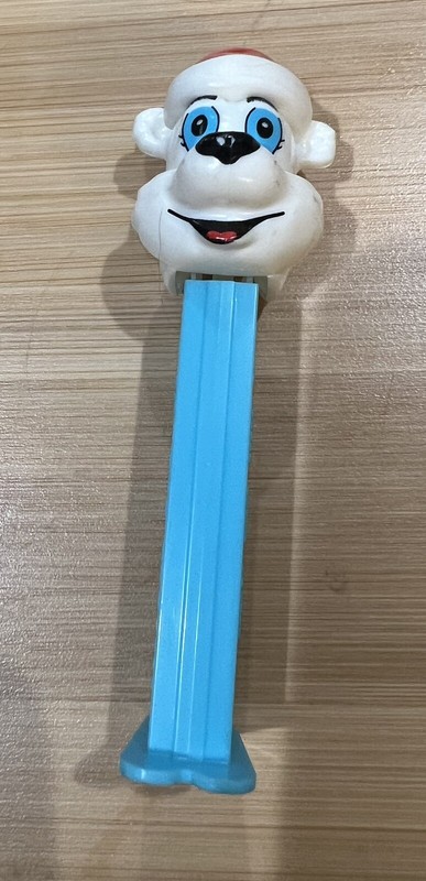 Vintage Christmas Character Pez Candy Dispenser. Blue Polar Bear With Santa Hat