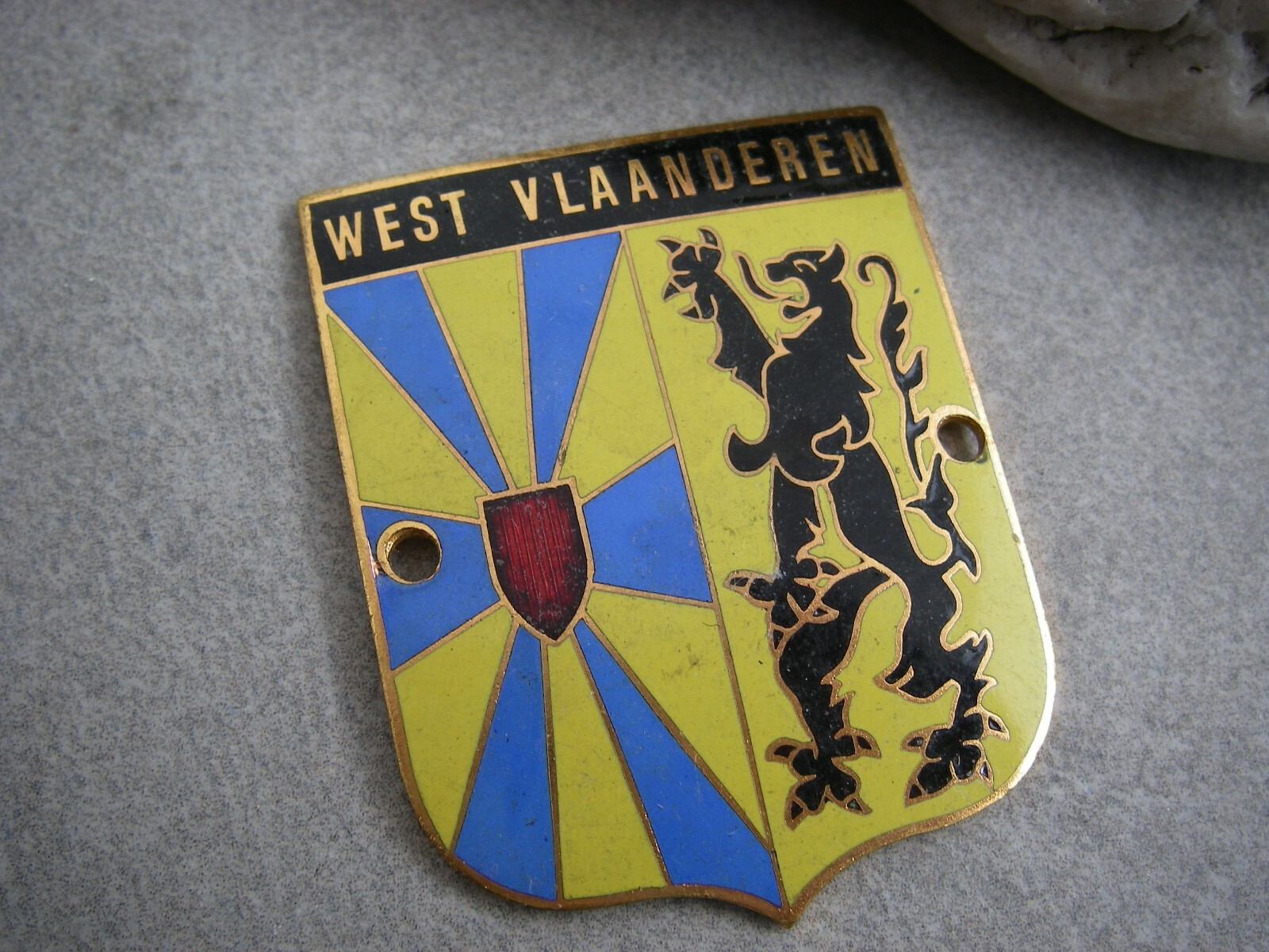 vintage belgian WEST VLAANDEREN Crest Belgium enamel Car Badge Plakette Auto eBay