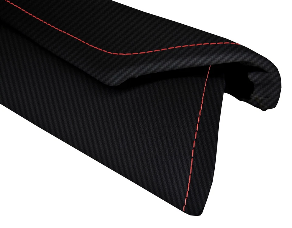 Door Panel Upper Trim Carbon for Subaru BRZ Scion GRS Toyota 13-20 Red Stitch - Image 2 of 4