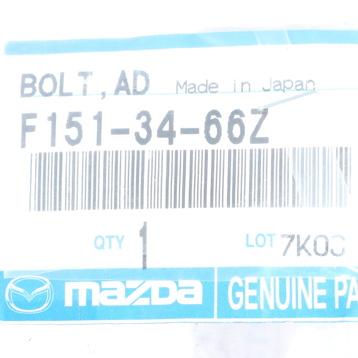 Mazda OEM F1513466Z Front Suspension-lower Control Arm Rear Bolt