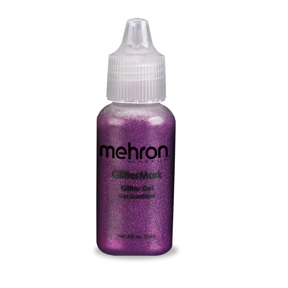 Pintura corporal facial color Mehron GlitterMark artista maquillaje. Botella exprimible 5 fl oz Foto 2 de 4