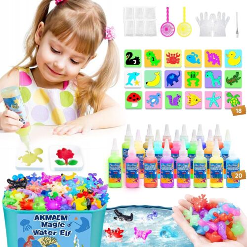 Creative Magic Water Fairy Toy Kit - 60ml Aqua Gel Set with 24 Molds, Safe Fun