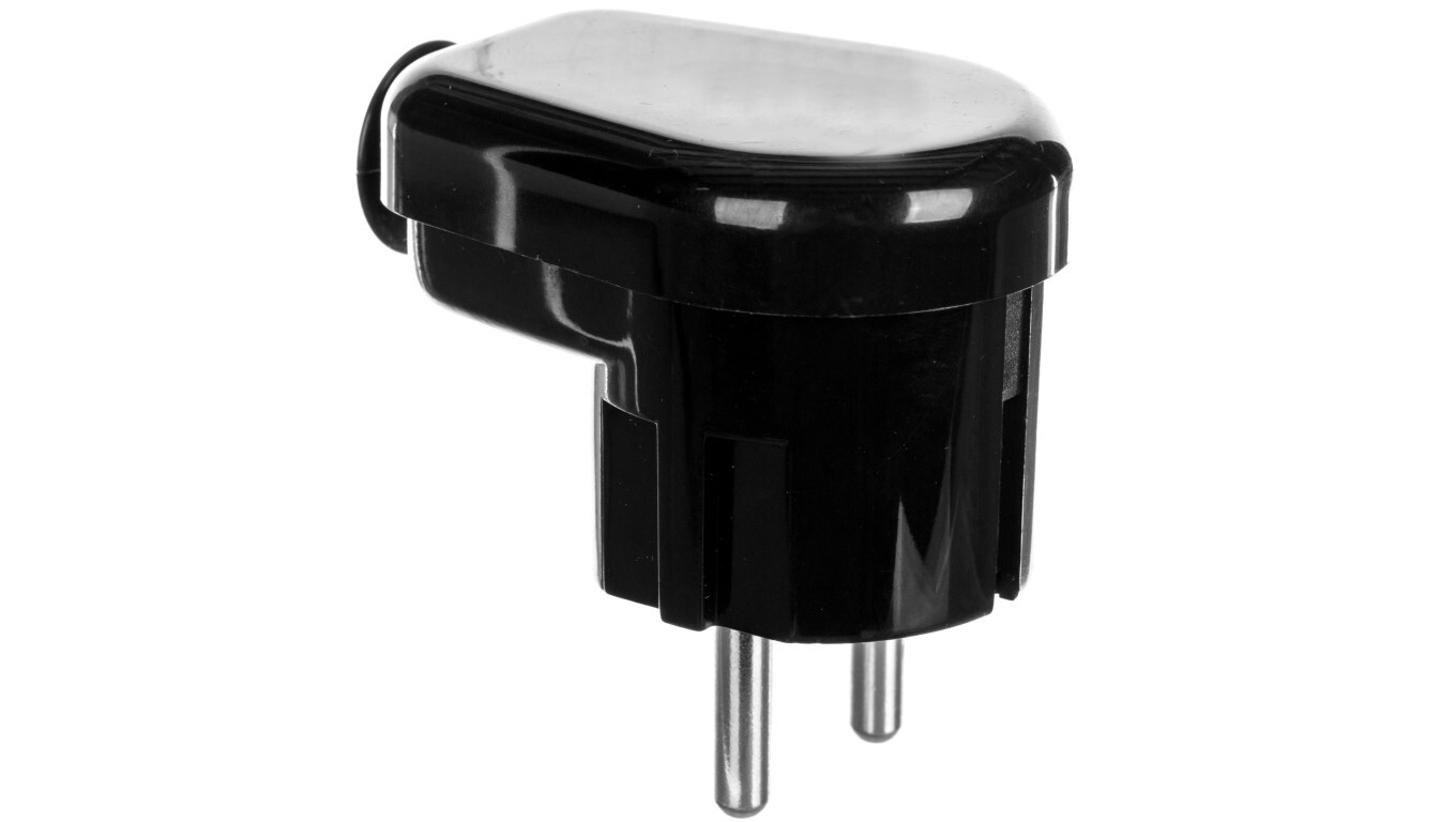 Angle plug 16A 2P+Z Uni-Schuko 250V black WT-16U /T2UK