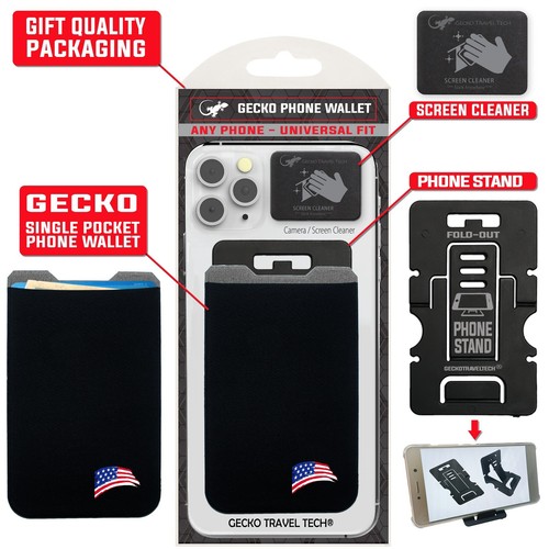 Gecko Phone Wallet - Stick-On Stretchy Lycra Adhesive Card holder -UNIVERSAL FIT - Picture 149 of 473